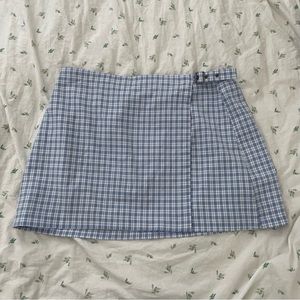 ‼️SOLD‼️WILD FABLE - Light Blue & White Plaid Printed Mini Skirt